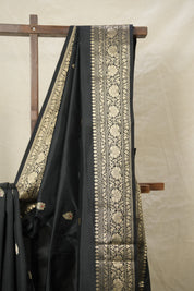 Black Banarasi Silk Saree - SRBBSS852