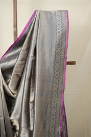 Golden Blue Banarasi Silk Saree - SRGBBSS842