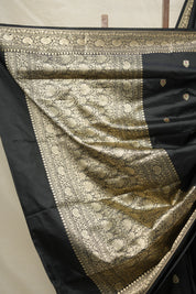 Black Banarasi Silk Saree - SRBBSS852