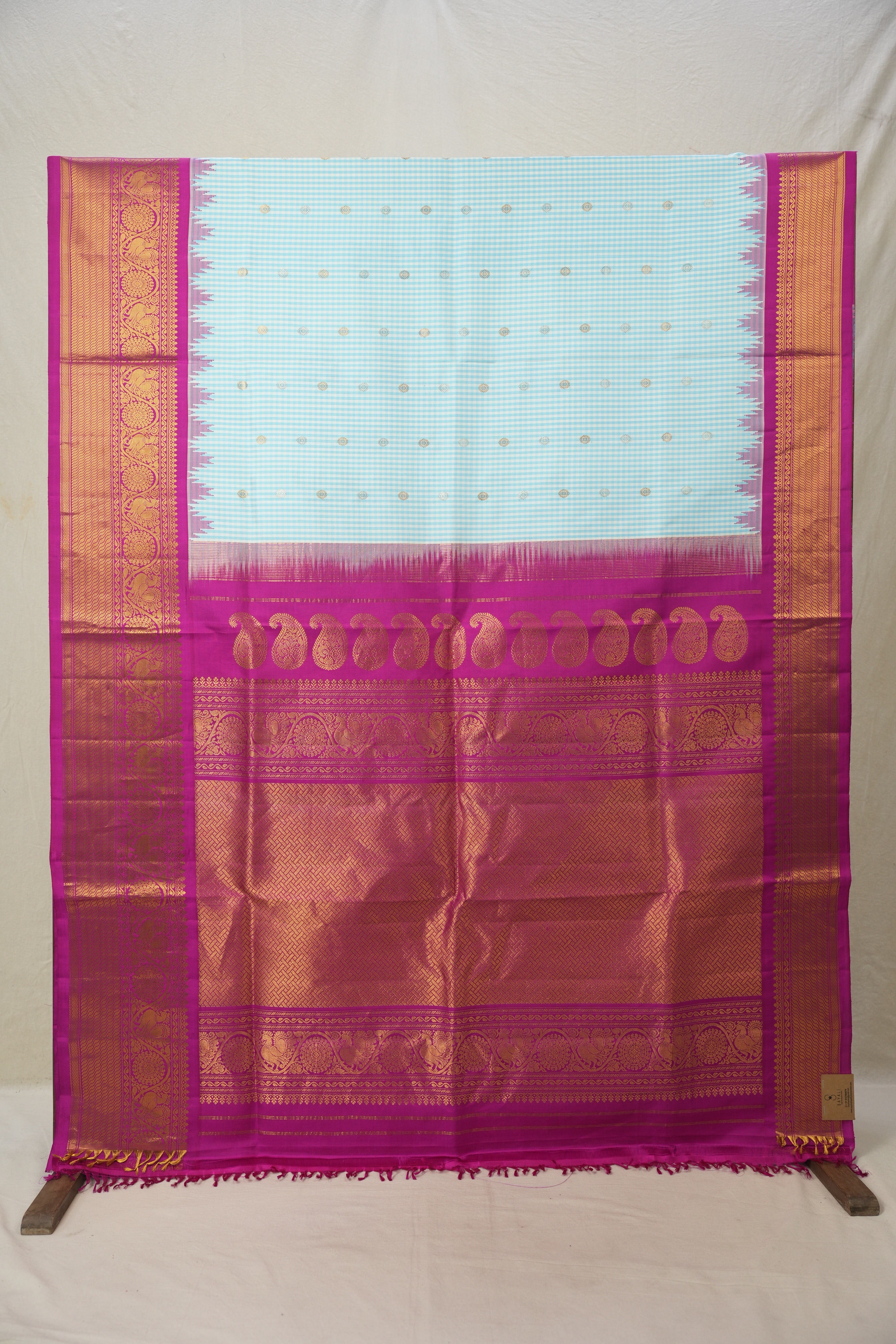 Sky Blue Gadwal Silk Saree - SRSBGSS603
