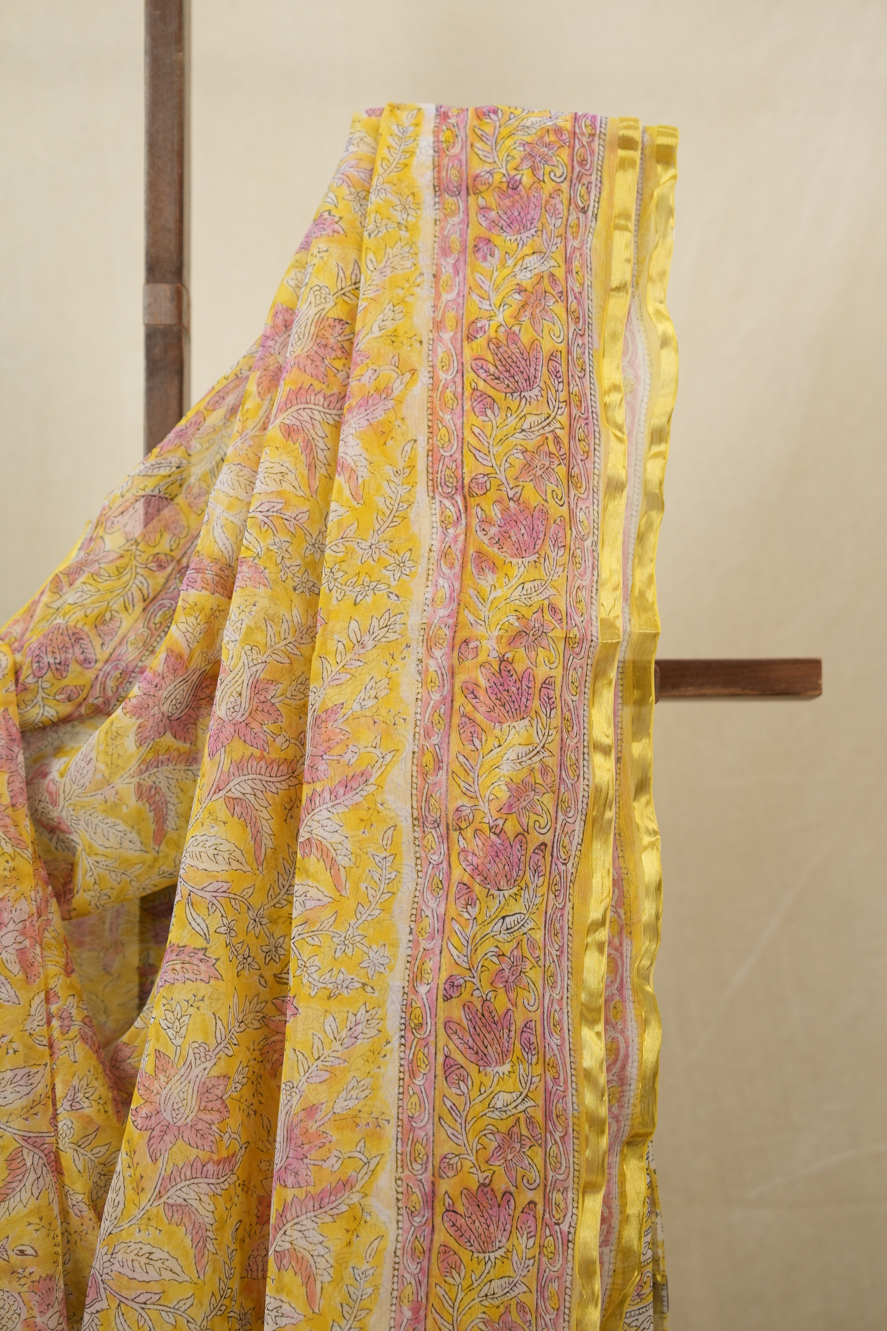 Yellow HBP Chiffon Saree - SRYHCS22