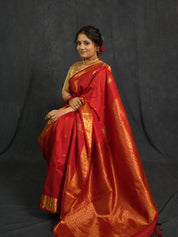 Red Kanjivaram Silk Saree - SRRKSS1018