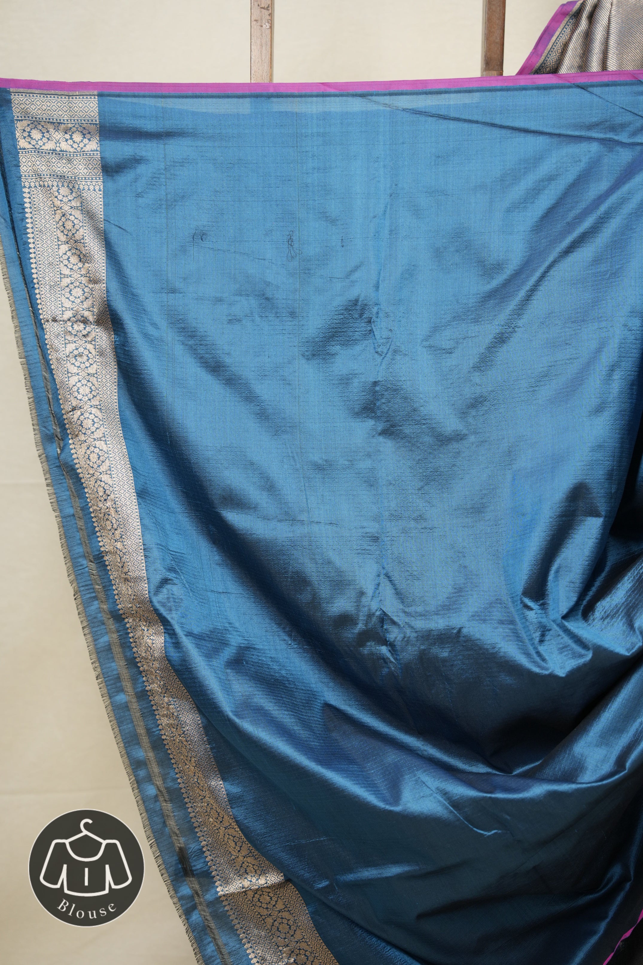 Golden Blue Banarasi Silk Saree - SRGBBSS842