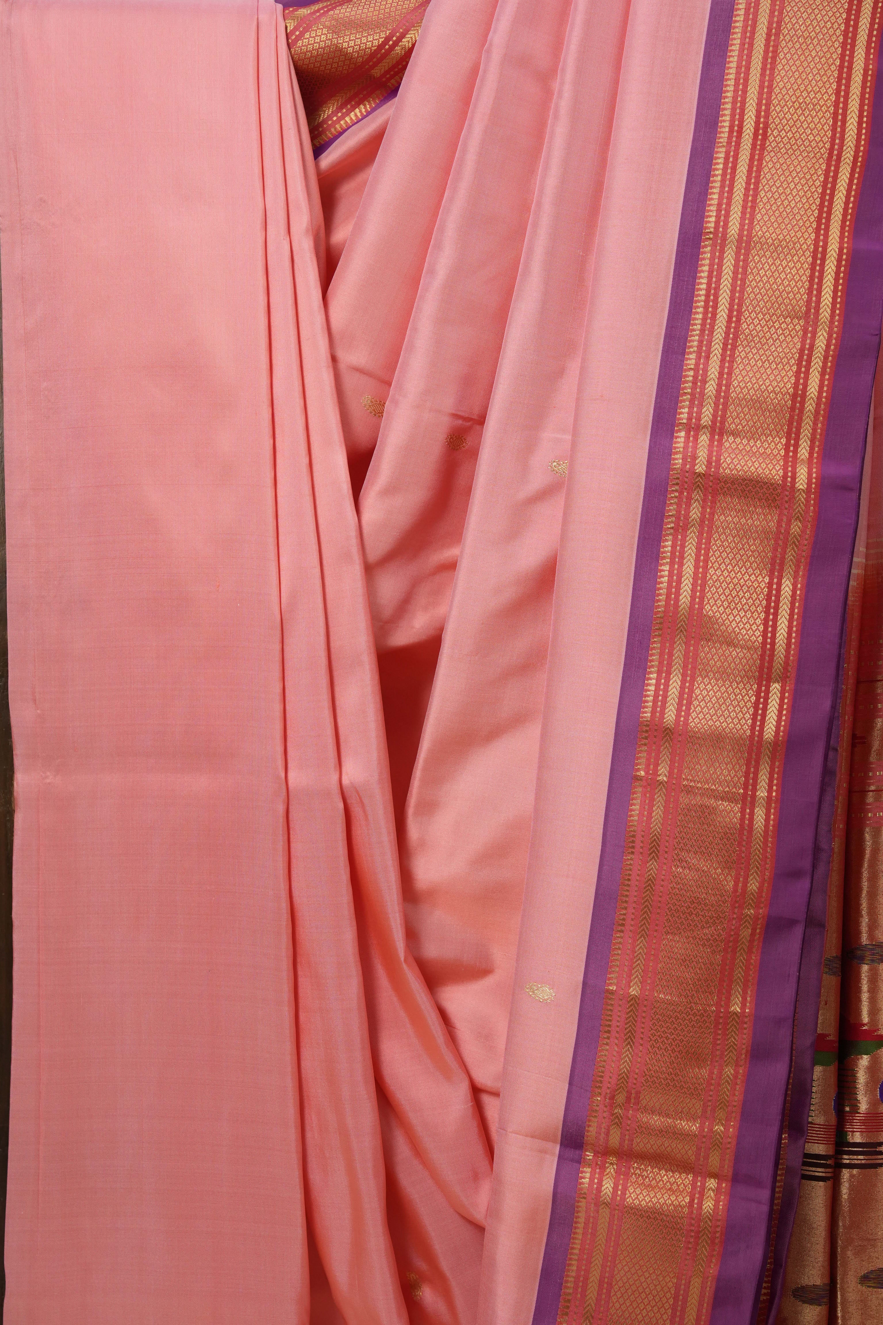Peach Silk Paithani Saree - SRPSPS259