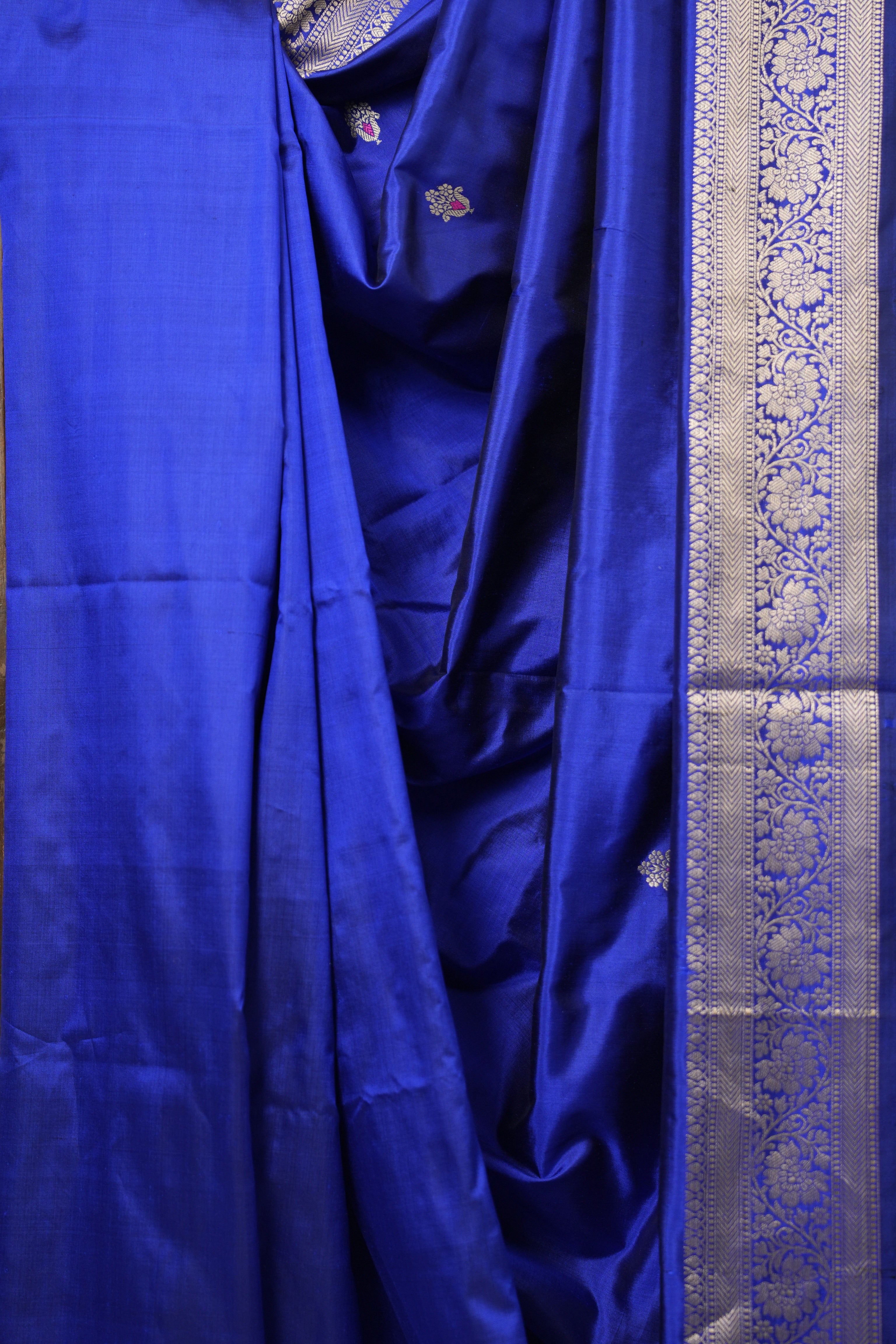 Royal Blue Banarasi Silk Saree - SRRBBSS851