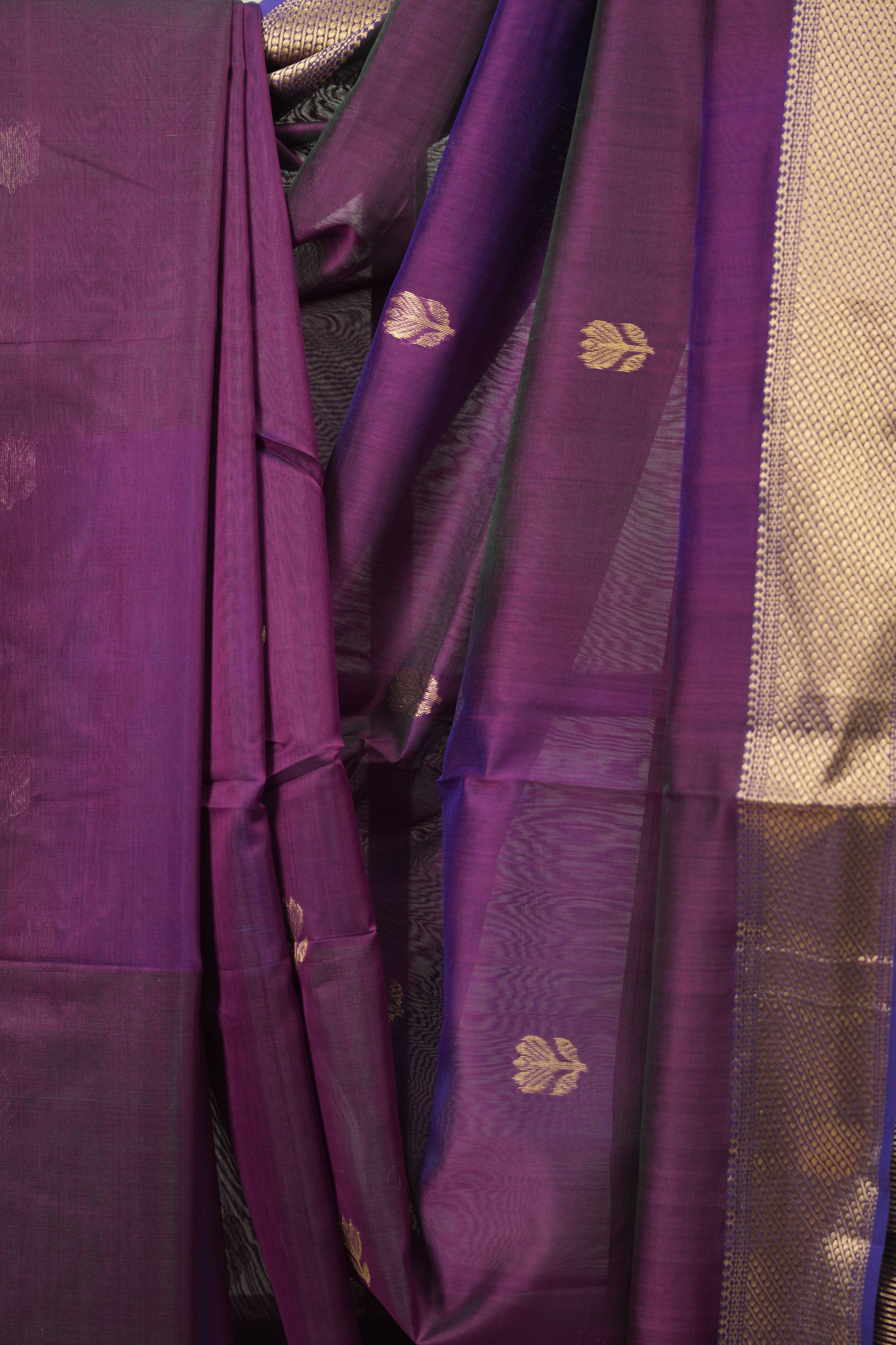 Purple Maheshwari Saree - SRPMS1228