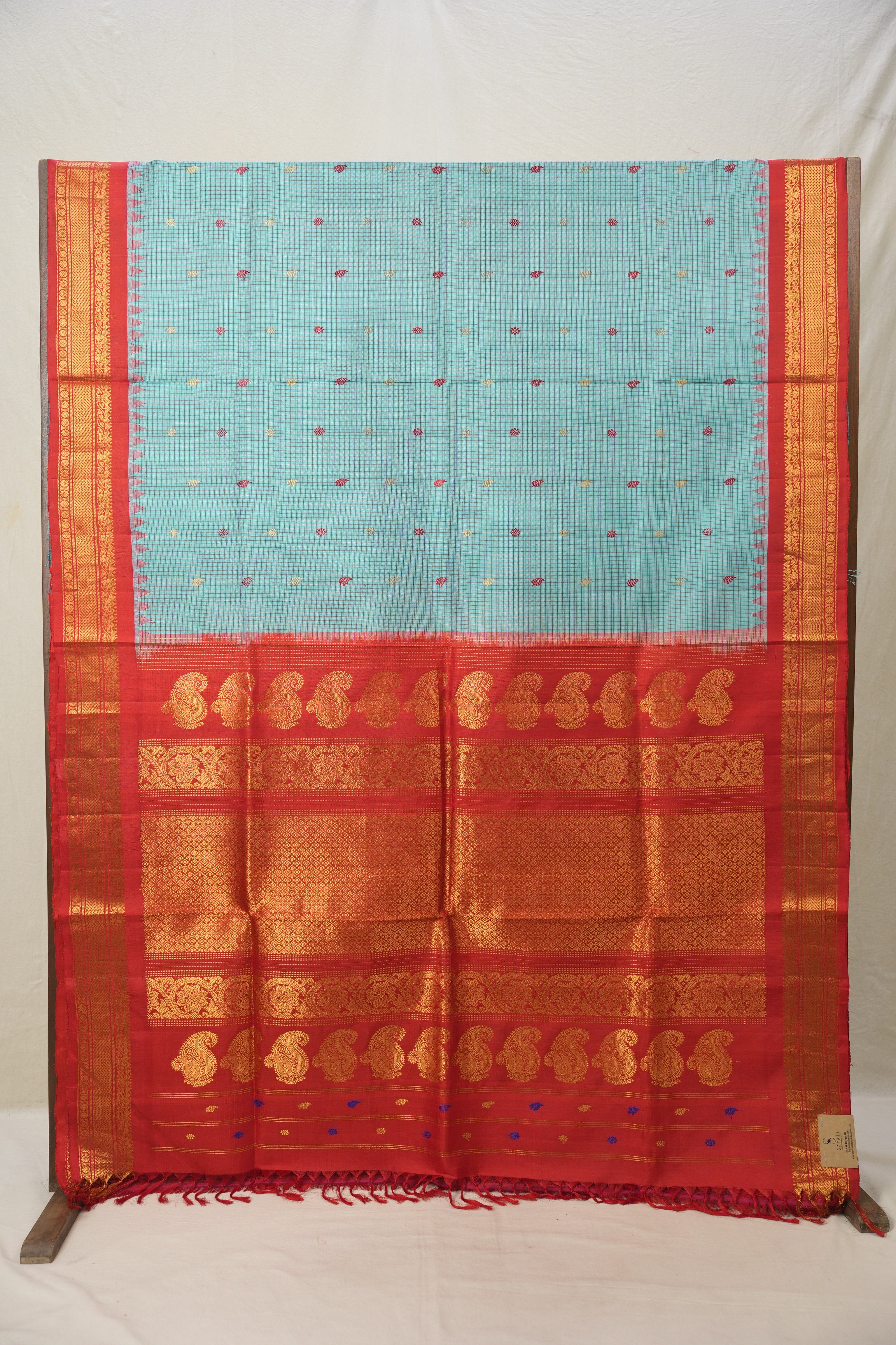 Sky Blue Gadwal Silk Saree - SRSBGSS567
