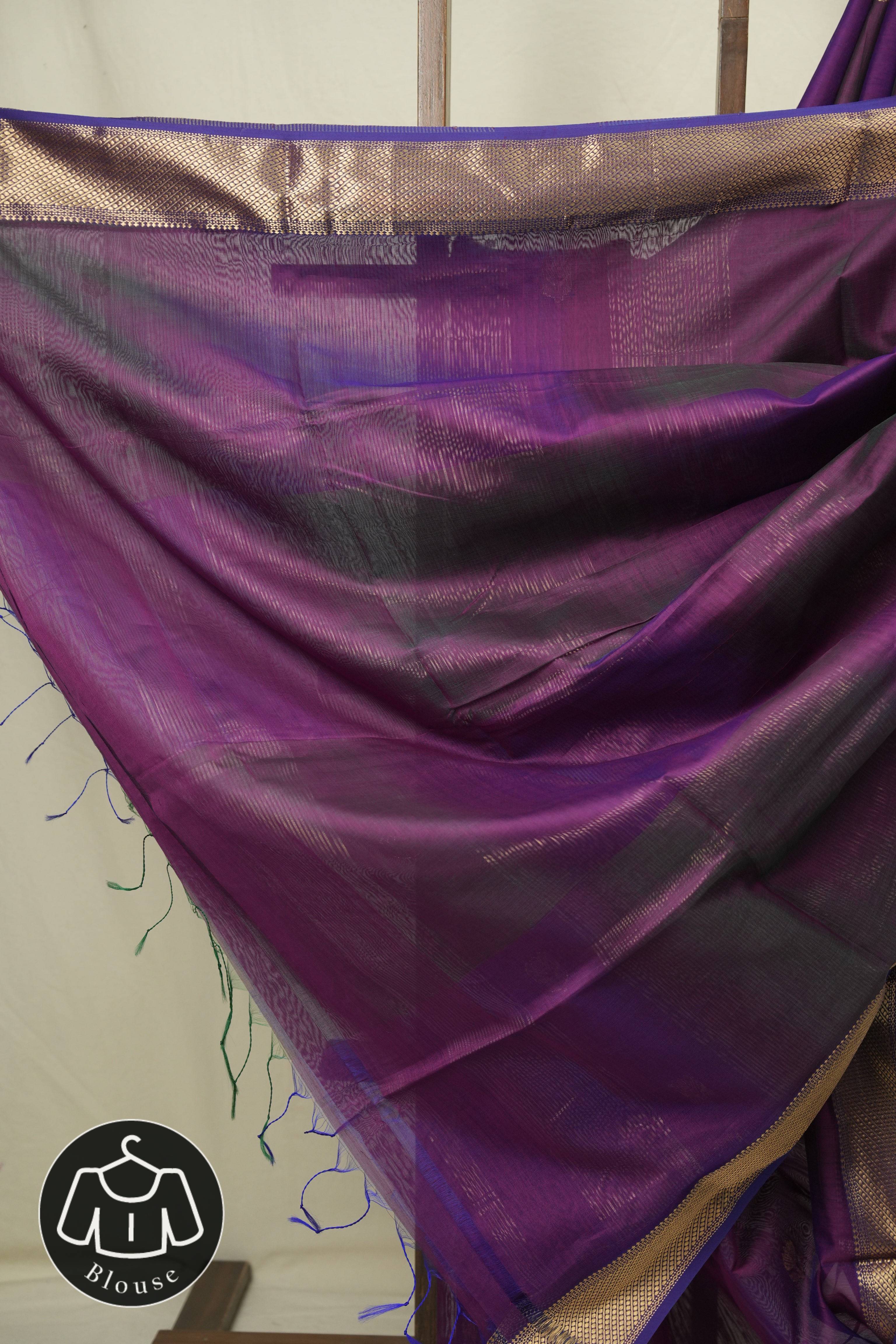 Purple Maheshwari Saree - SRPMS1228
