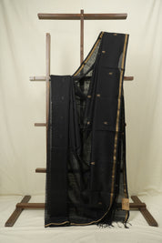 Black Maheshwari Saree - SRBMS1200