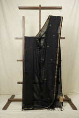 Black Maheshwari Saree - SRBMS1200
