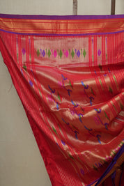 Red Silk Paithani Saree -  SRRSPS294