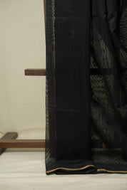 Black Maheshwari Saree - SRBMS1200