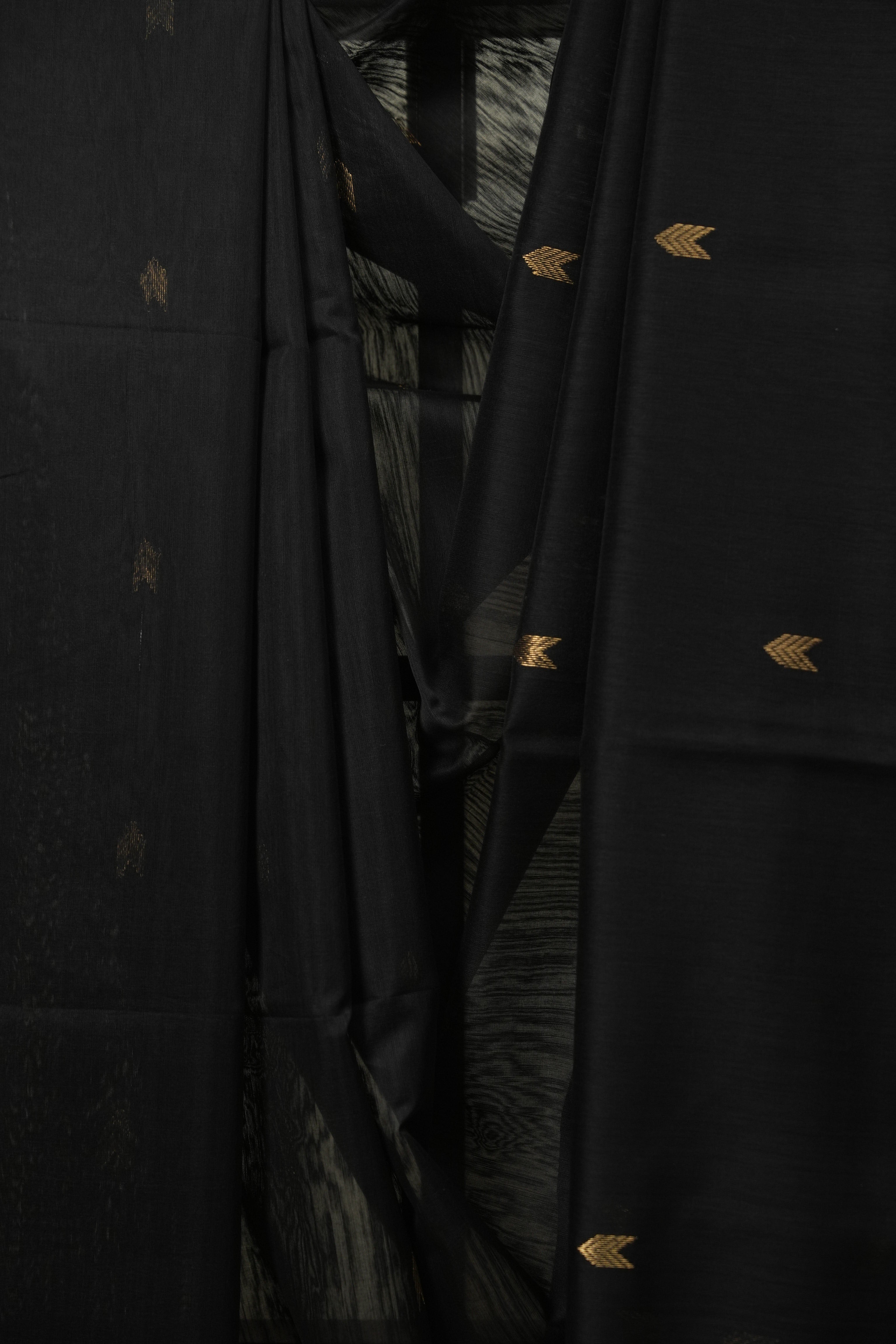 Black Maheshwari Saree - SRBMS1200
