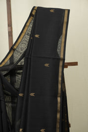 Black Maheshwari Saree - SRBMS1200
