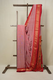 Pastel Red Silk Paithani Saree-SRPRSPS554