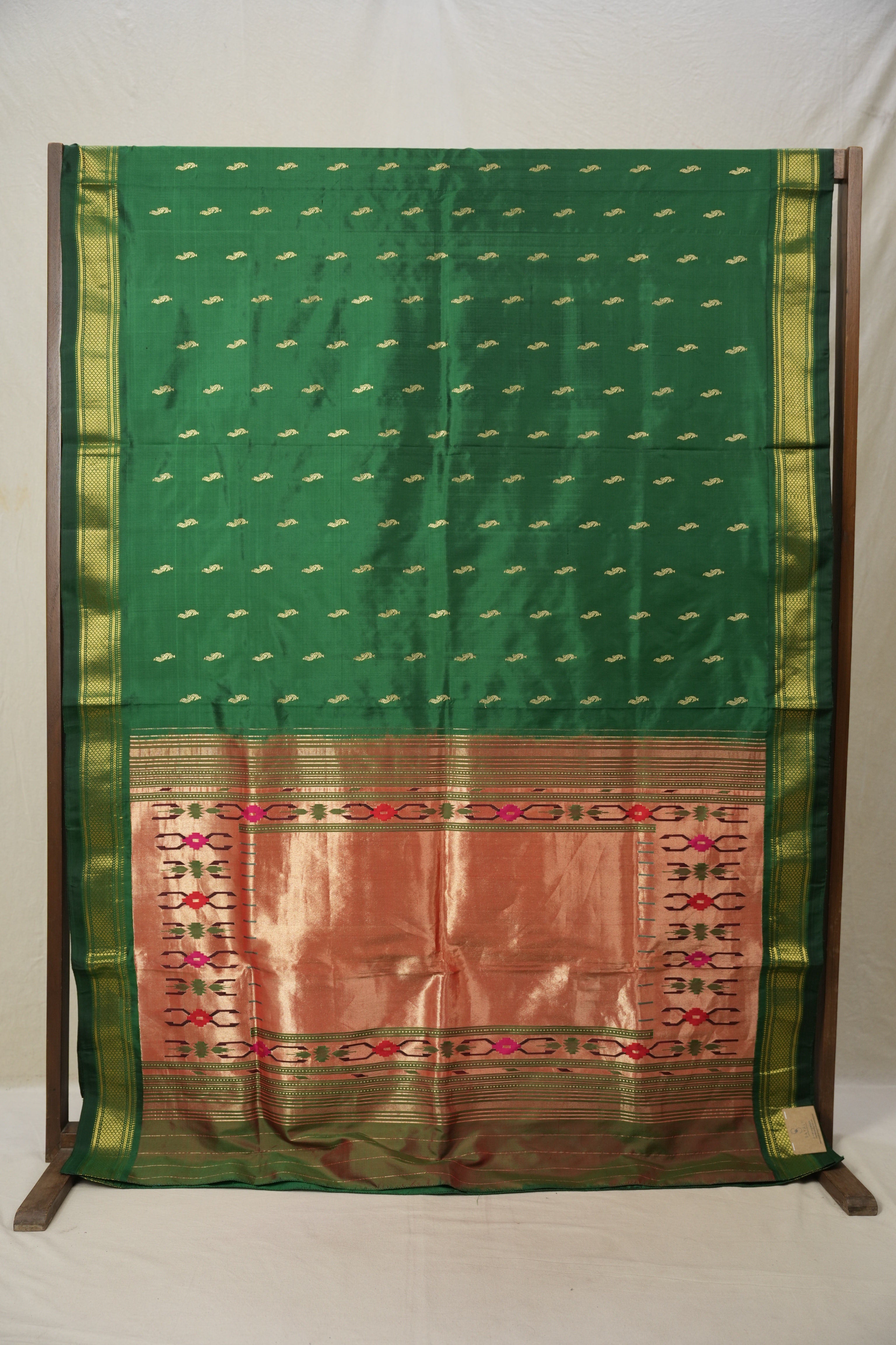 Green Silk Paithani Saree - SRGSPS696