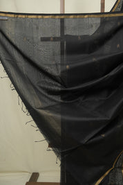 Black Maheshwari Saree - SRBMS1200