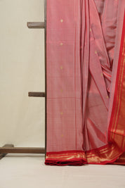 Pastel Red Silk Paithani Saree-SRPRSPS554