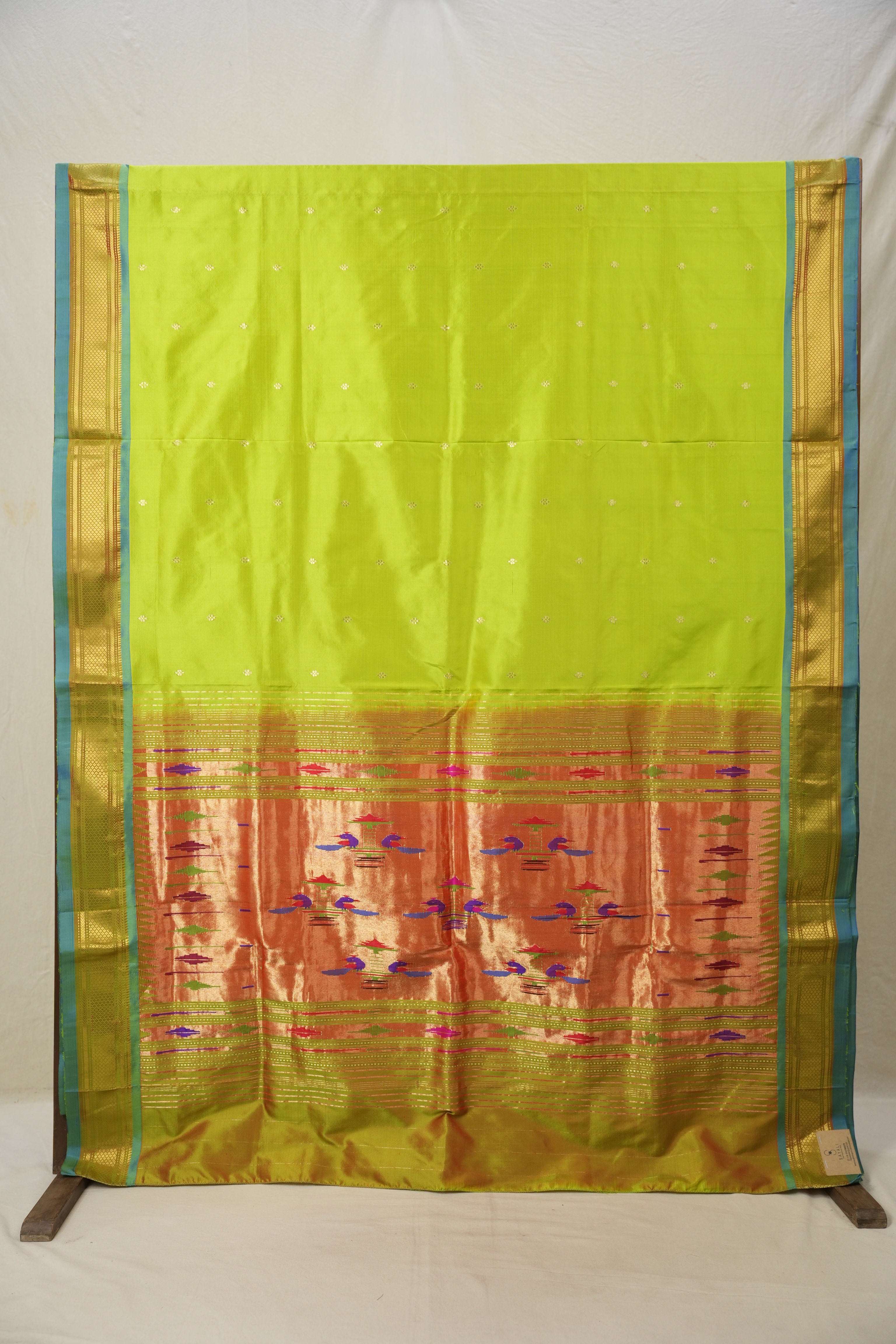 Neon Green Silk Paithani Saree - SRNGSPS723