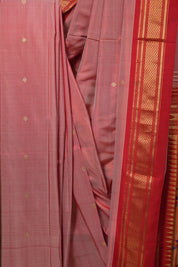 Pastel Red Silk Paithani Saree-SRPRSPS554