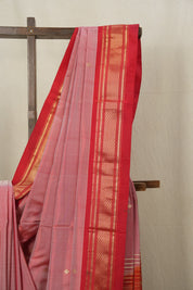 Pastel Red Silk Paithani Saree-SRPRSPS554