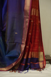 Blue Maheshwari Saree - SRBMS1192