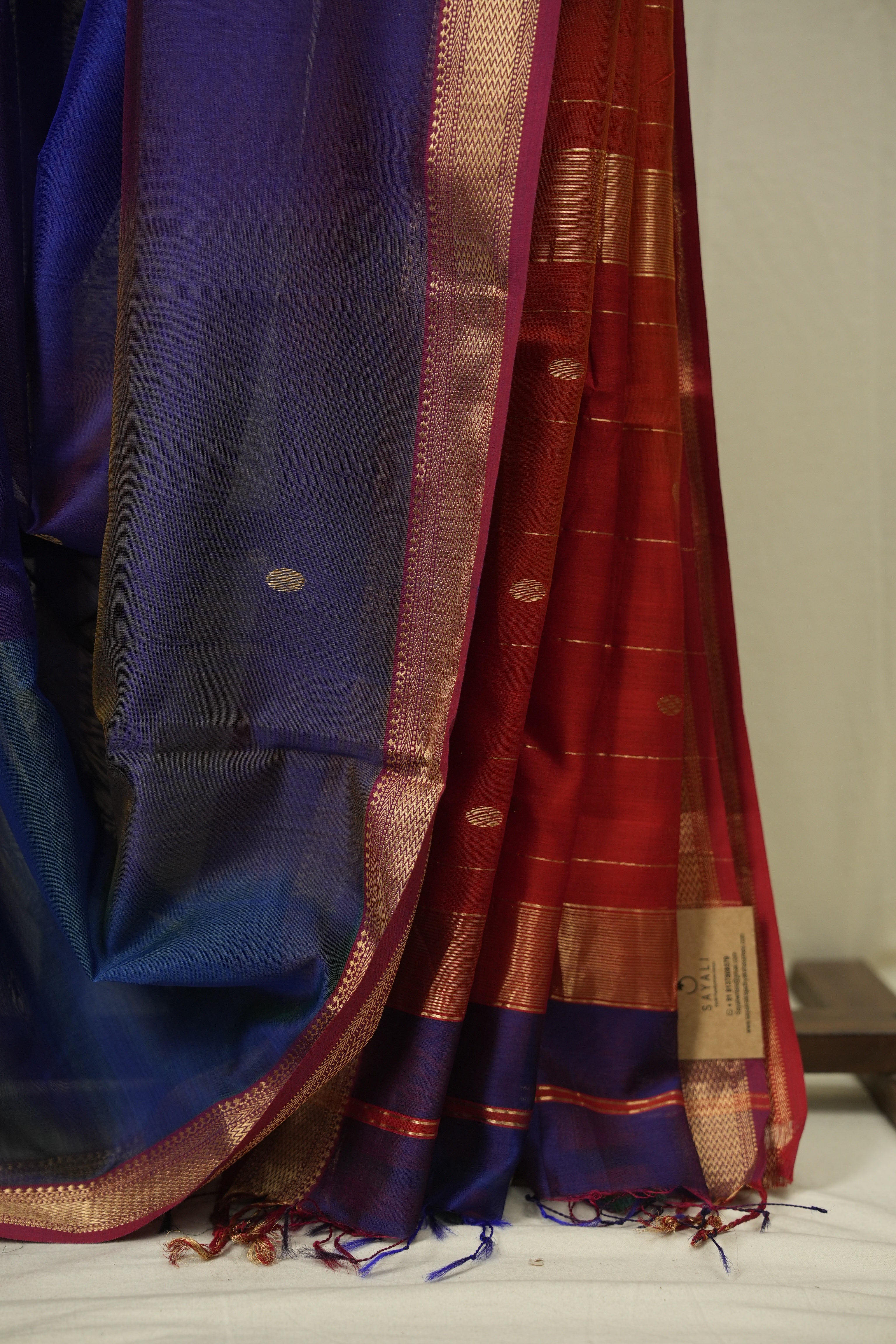 Blue Maheshwari Saree - SRBMS1192