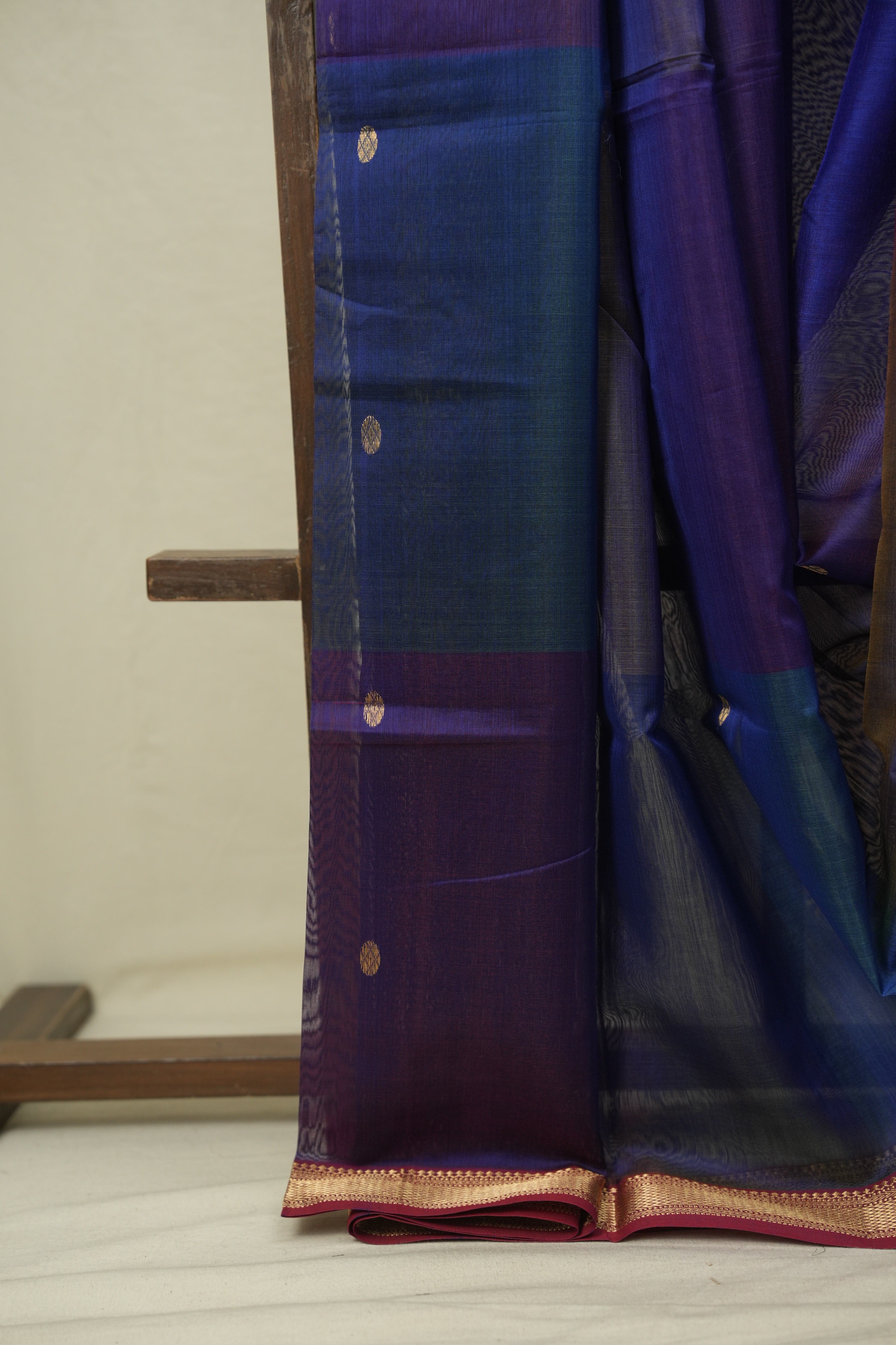 Blue Maheshwari Saree - SRBMS1192