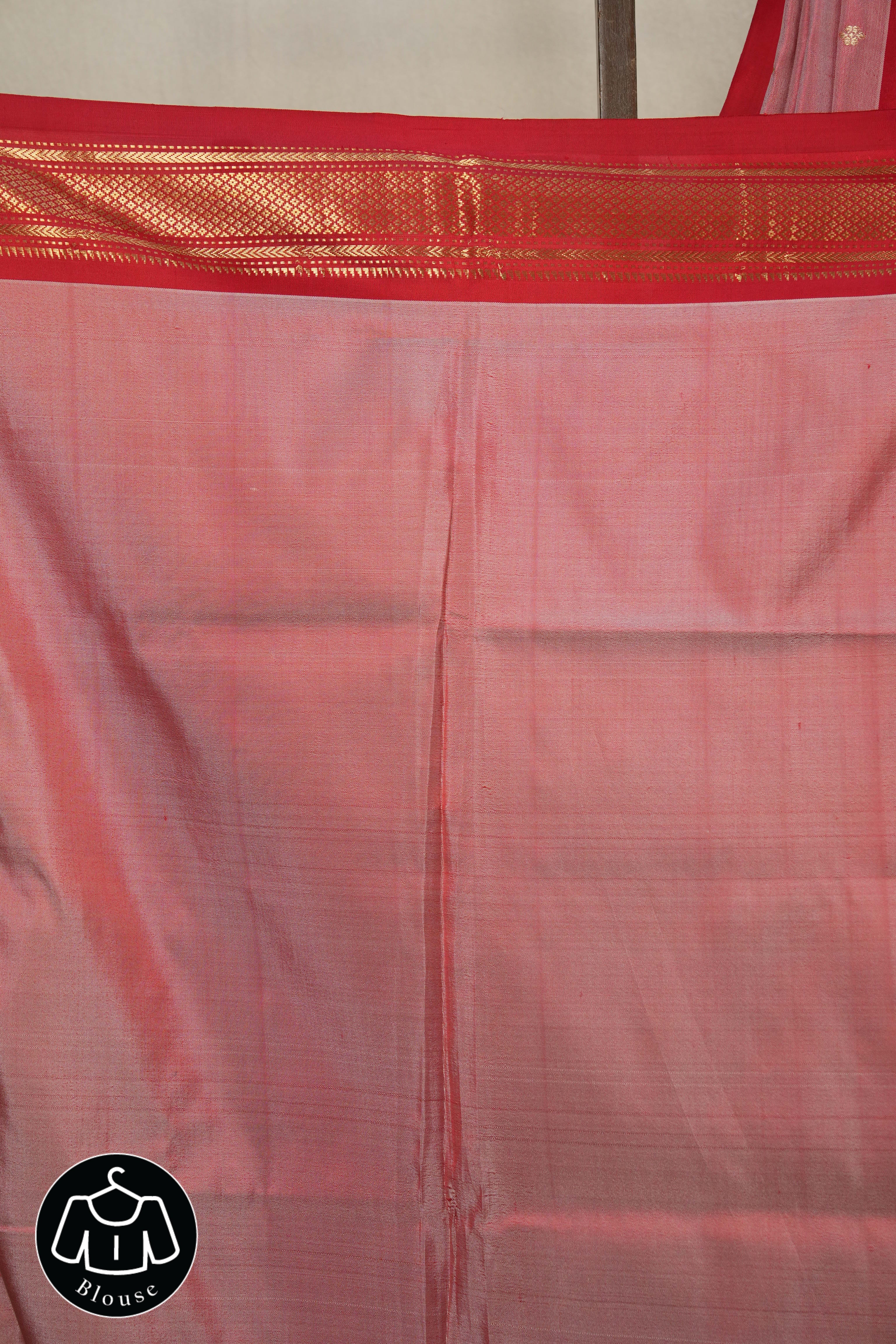 Pastel Red Silk Paithani Saree-SRPRSPS554