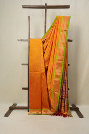 Mustard Yellow Silk Paithani Saree - SRMYSPS438