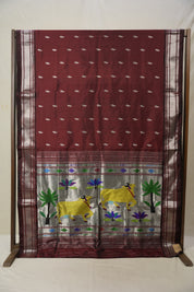 Brown Silk Paithani Saree - SRBSPS733