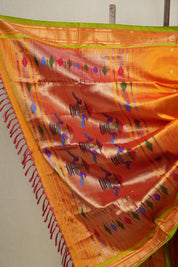 Mustard Yellow Silk Paithani Saree - SRMYSPS438