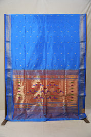 Blue Silk Paithani Saree-SRBSPS568