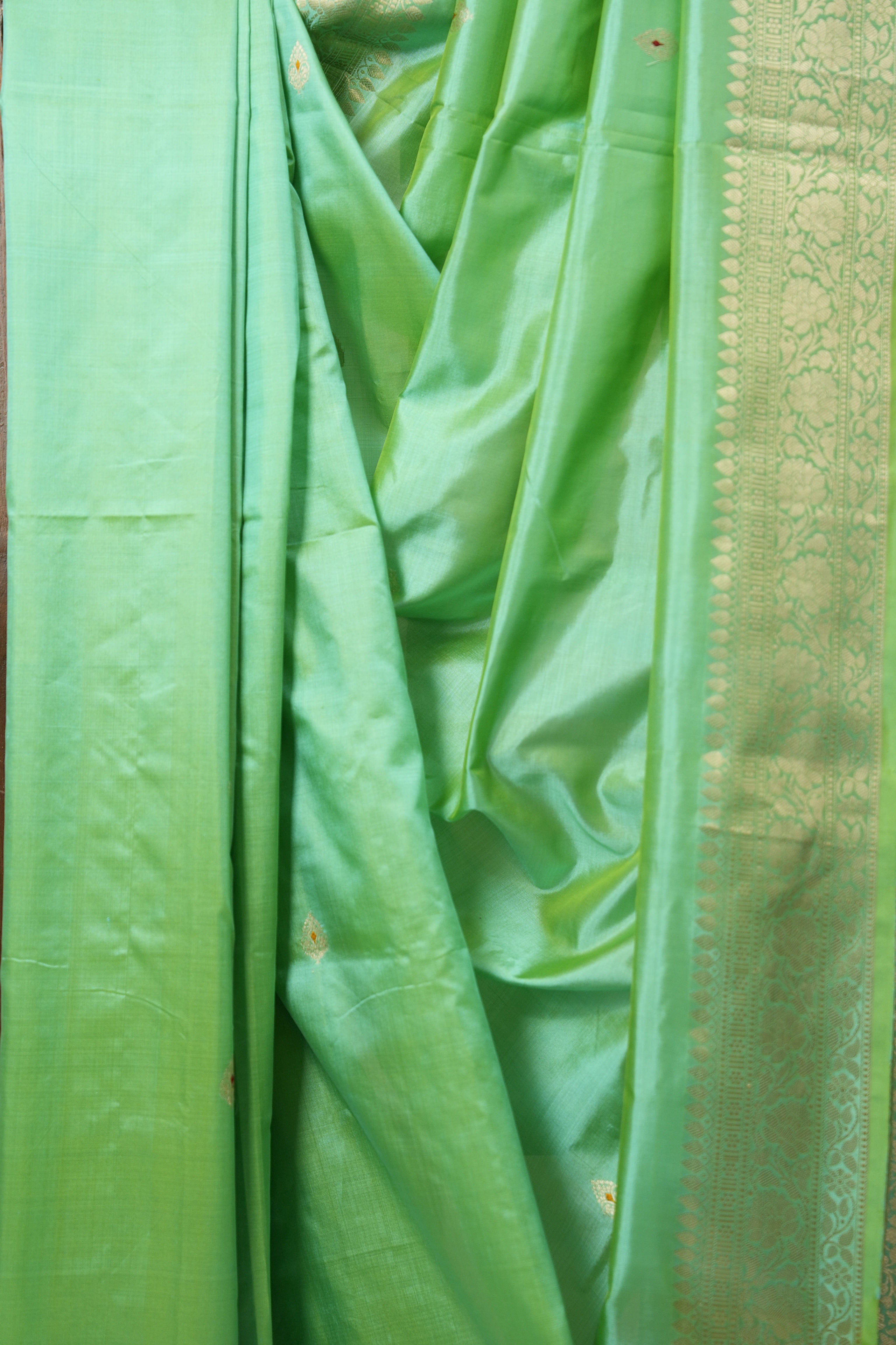 Pista Green Banarasi Silk Saree - SRPGBSS850