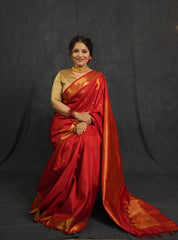 Red Kanjivaram Silk Saree - SRRKSS1018