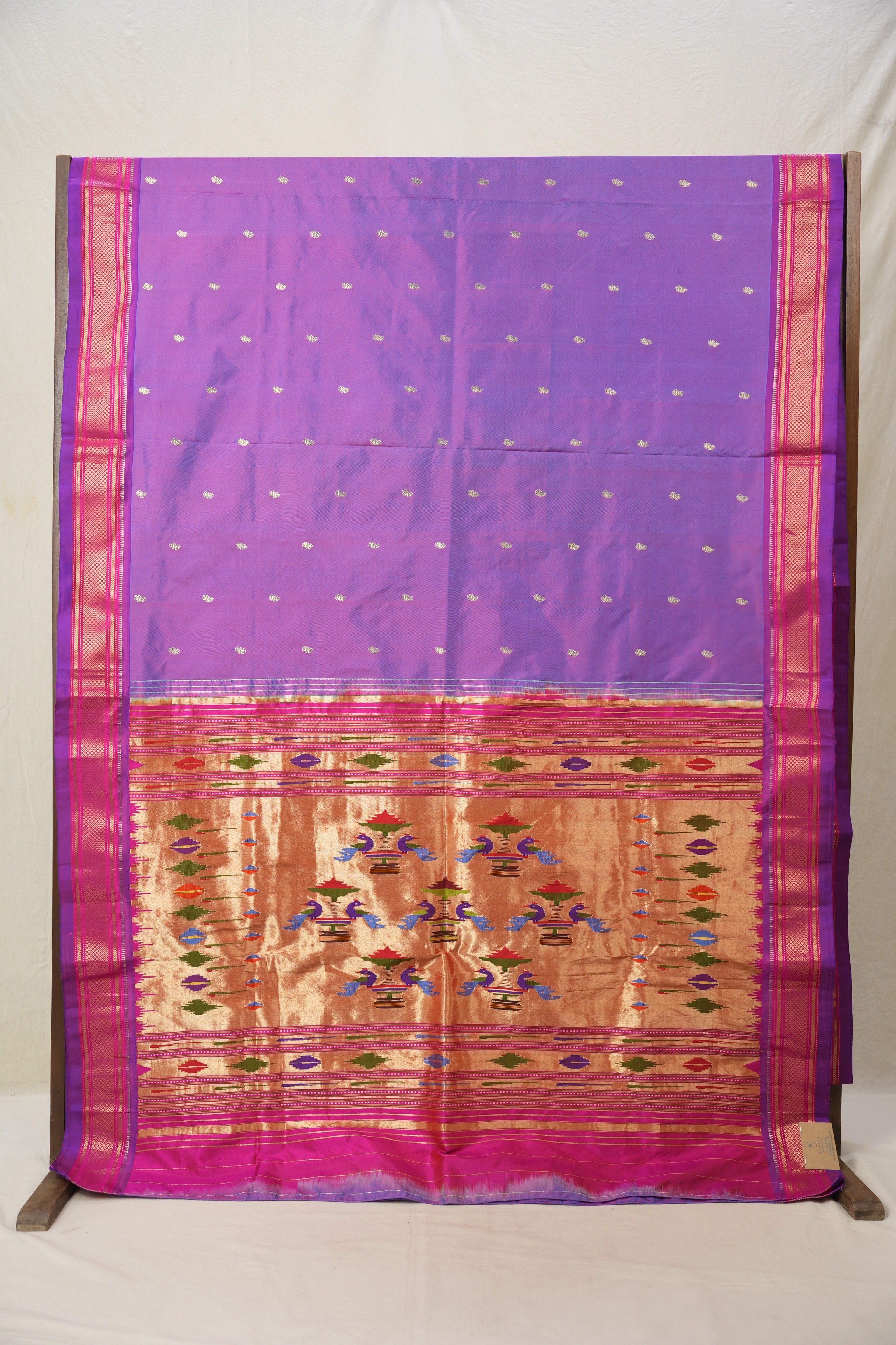 Two Tone Purple Silk Paithani Saree - SRTTPSPS761