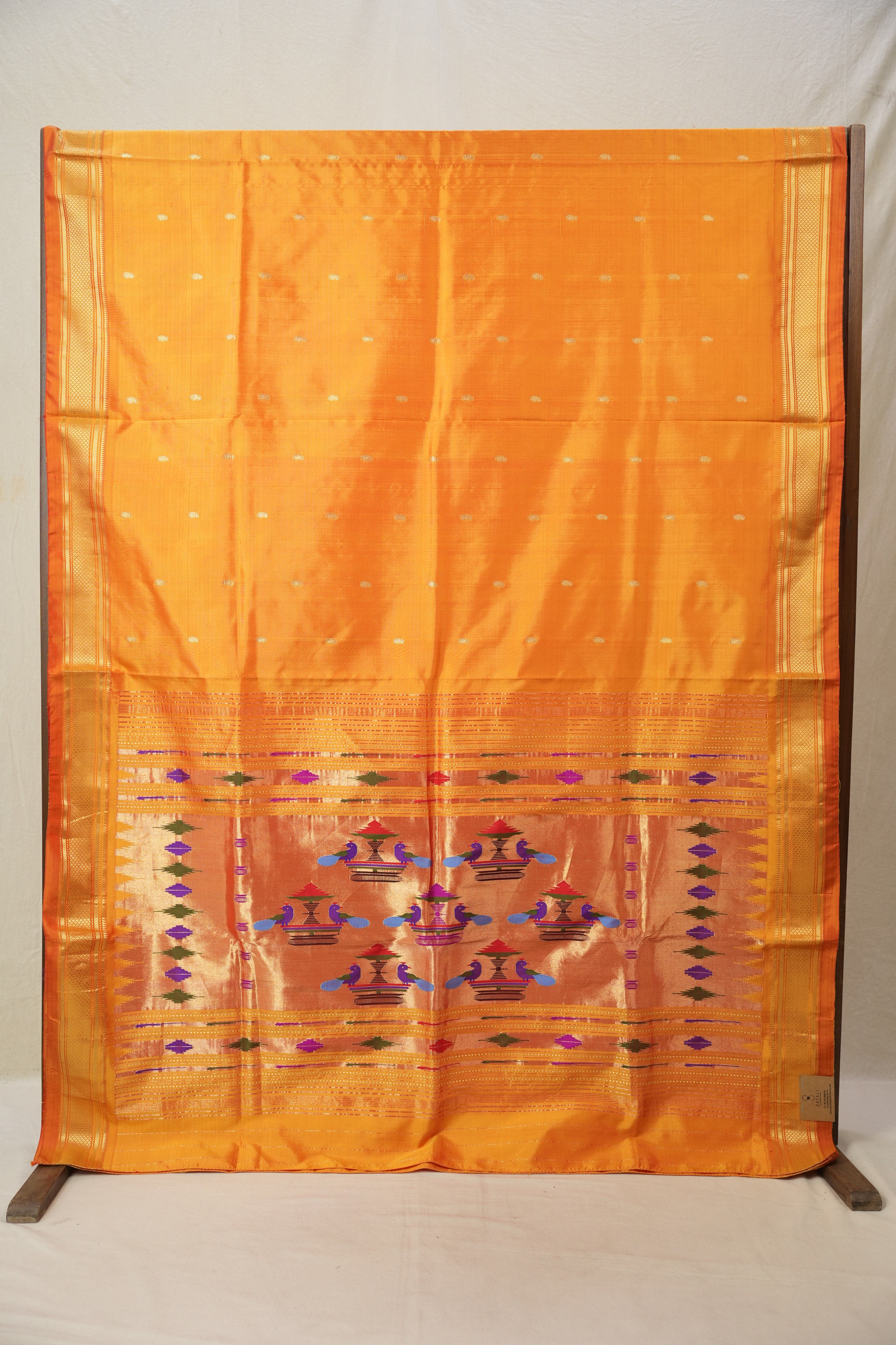 Orange Silk Paithani Saree - SROSPS624
