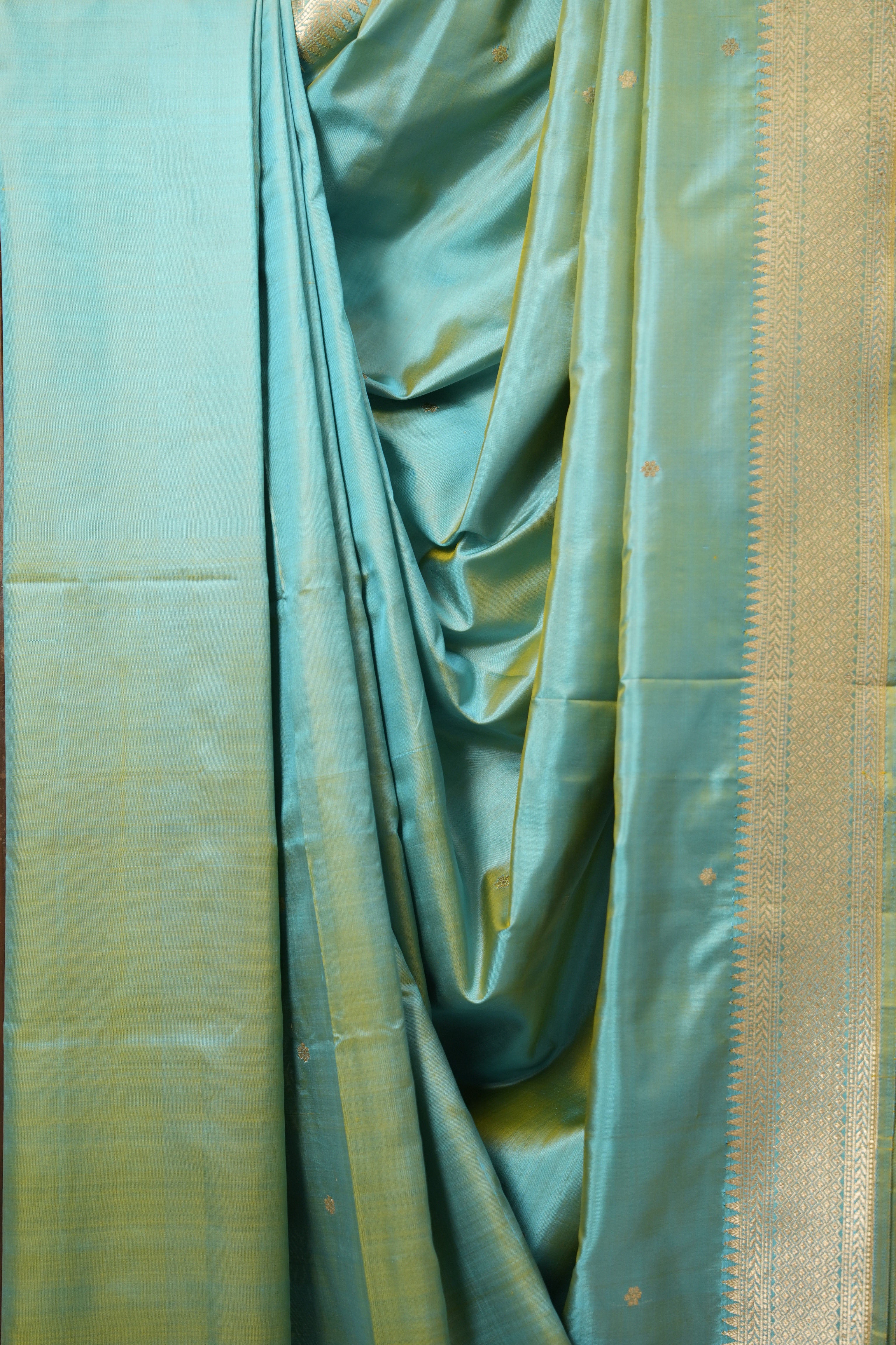 Two Tone Aqua Banarasi Silk Saree - SRTTABSS871