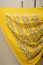 White Grey Pochampalli Cotton Ikat Saree - SRWGPCIS579