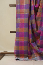 Multicolor Linen Saree With Tassels - SRMLS483