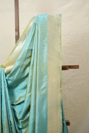 Two Tone Aqua Banarasi Silk Saree - SRTTABSS871