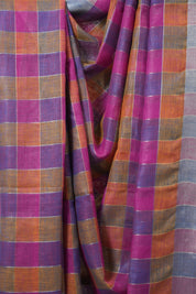 Multicolor Linen Saree With Tassels - SRMLS483