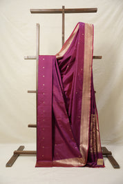 Plum Banarasi Silk Saree - SRPBSS876