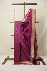 Plum Banarasi Silk Saree - SRPBSS876