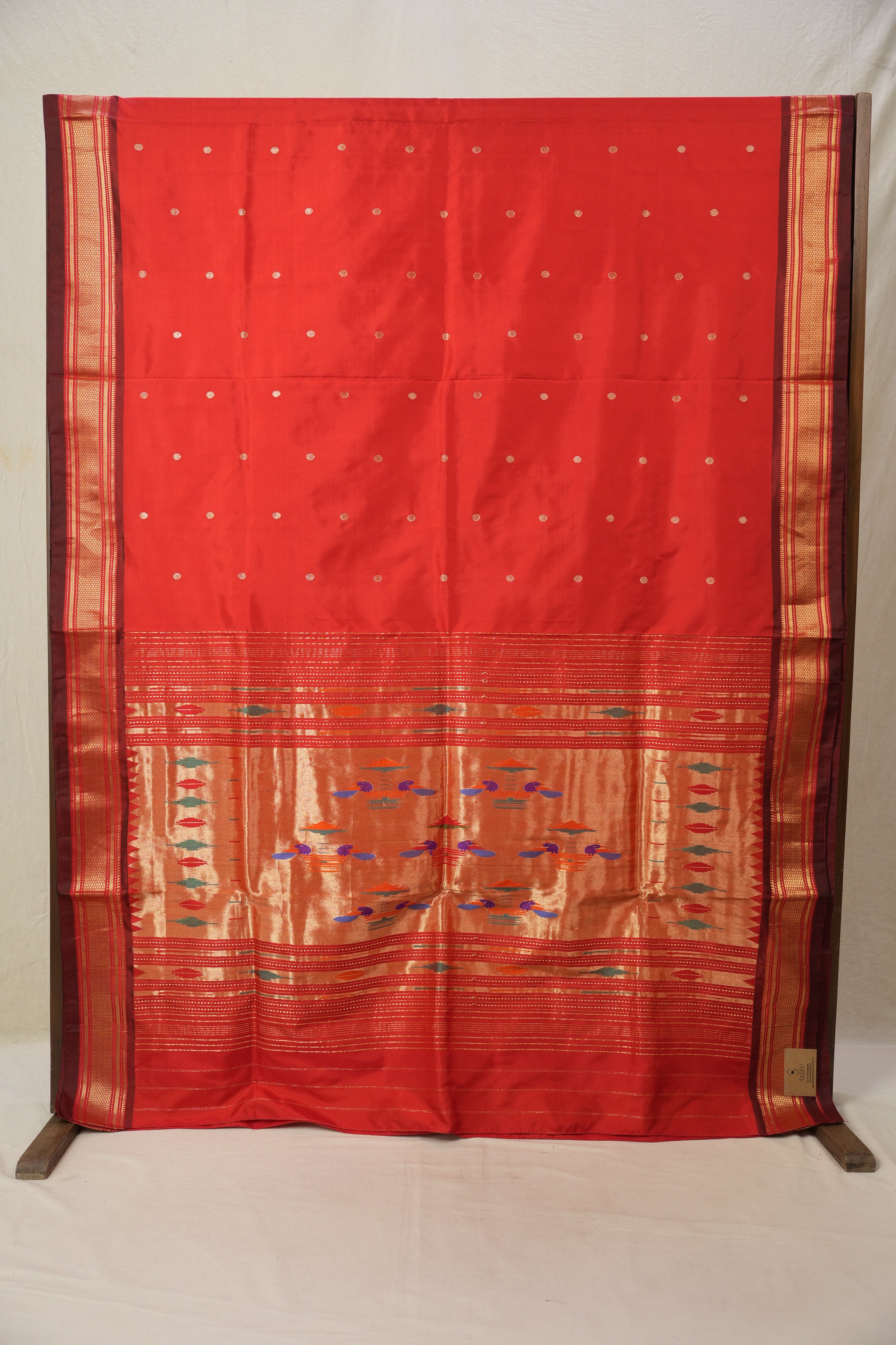 Red Silk Paithani Saree - SRRSPS718