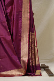 Plum Banarasi Silk Saree - SRPBSS876