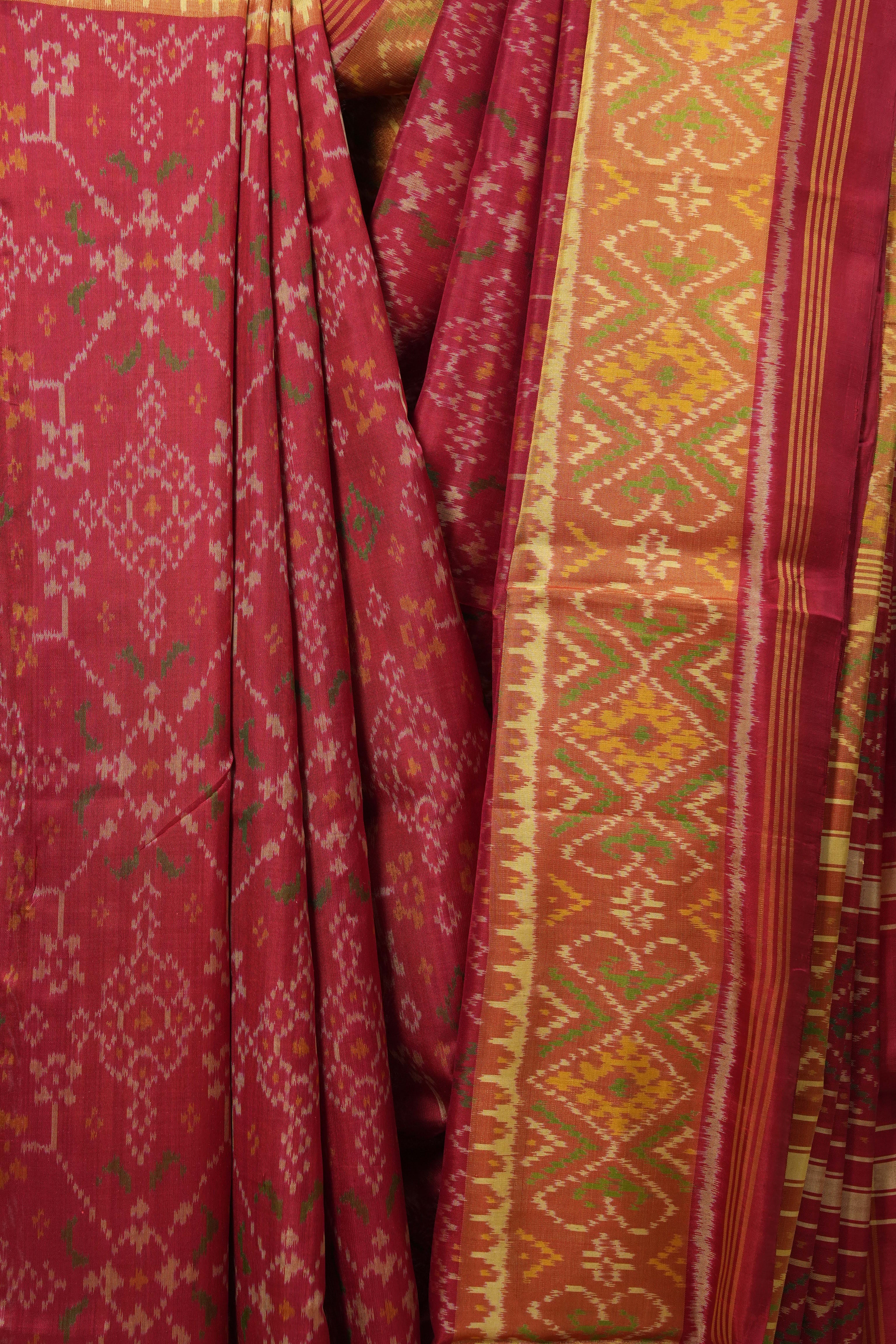 Red Rajkot Patola Silk Saree-SRRRPSS343