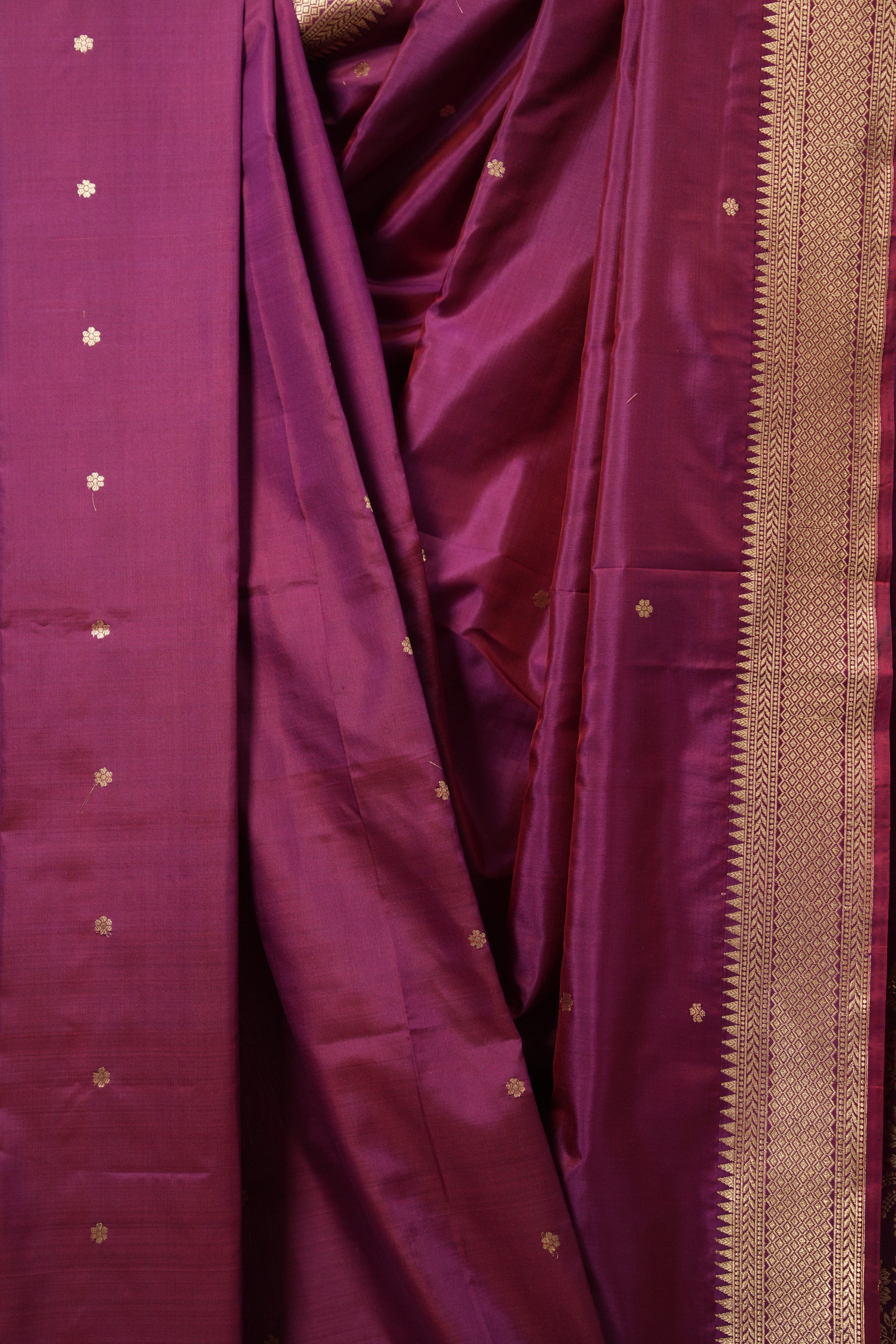 Plum Banarasi Silk Saree - SRPBSS876