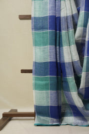 Multicolor Linen Saree With Tassels - SRMLS495