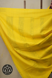 Maroon Yellow Pochampalli Cotton Ikat Saree - SRMYPCIS578